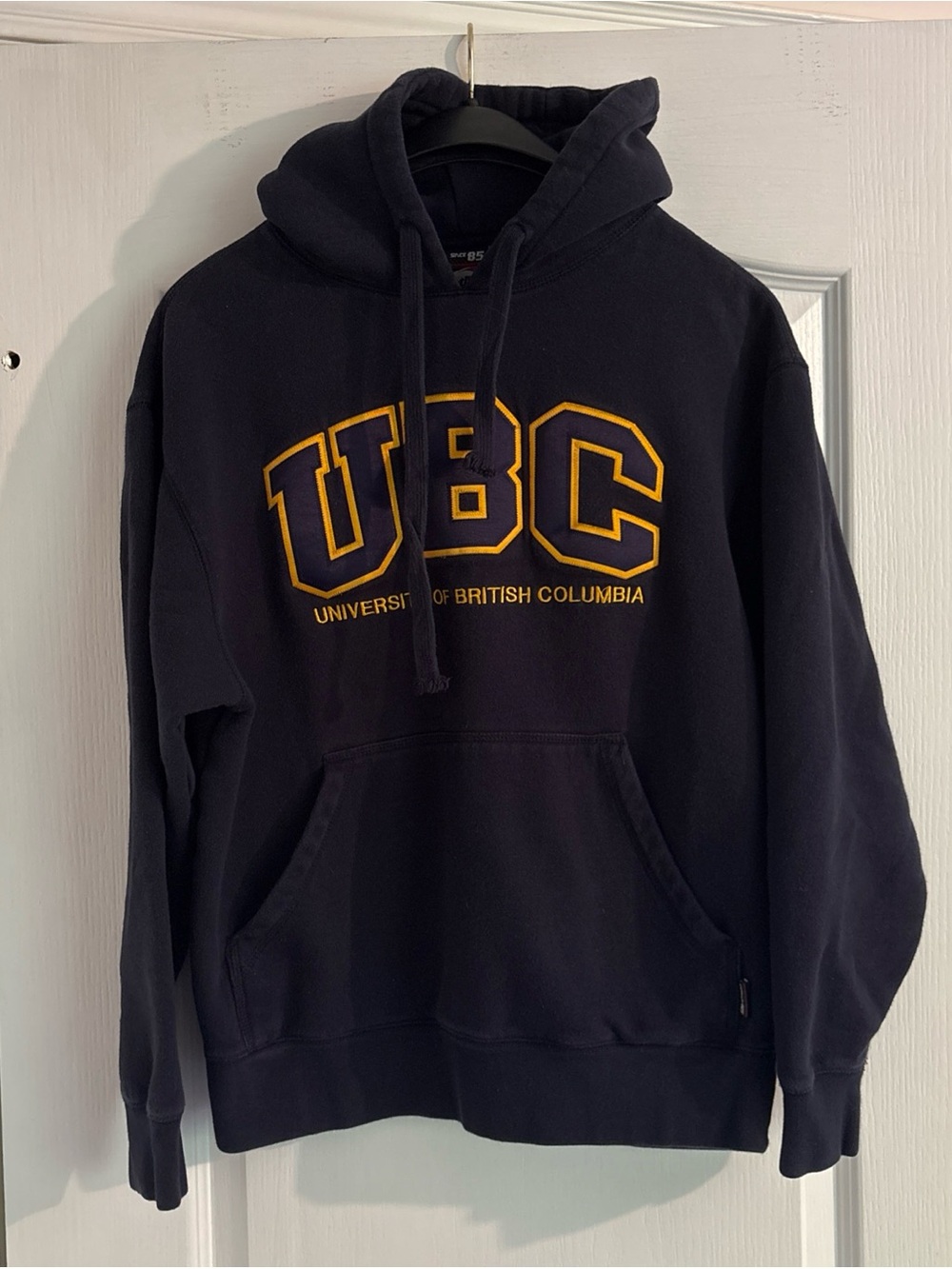 UBC Navy Hoodie with Gold Lettering - University Branded Pullover